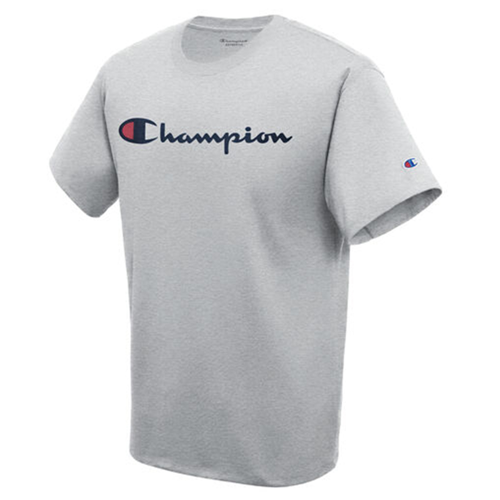 Champion Men's GT23H-Y06794 Short Sleeve Striped Front Script Logo T Shirt  | eBay