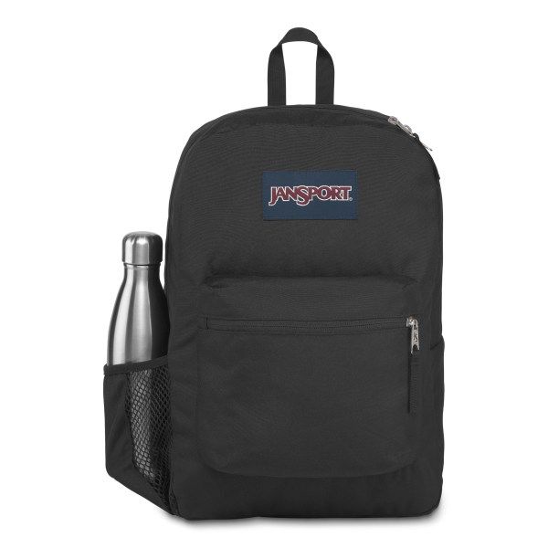Color:Black:JanSport Cross Town 100% Authentic School Backpack With Front Pocket 13x8.5x17