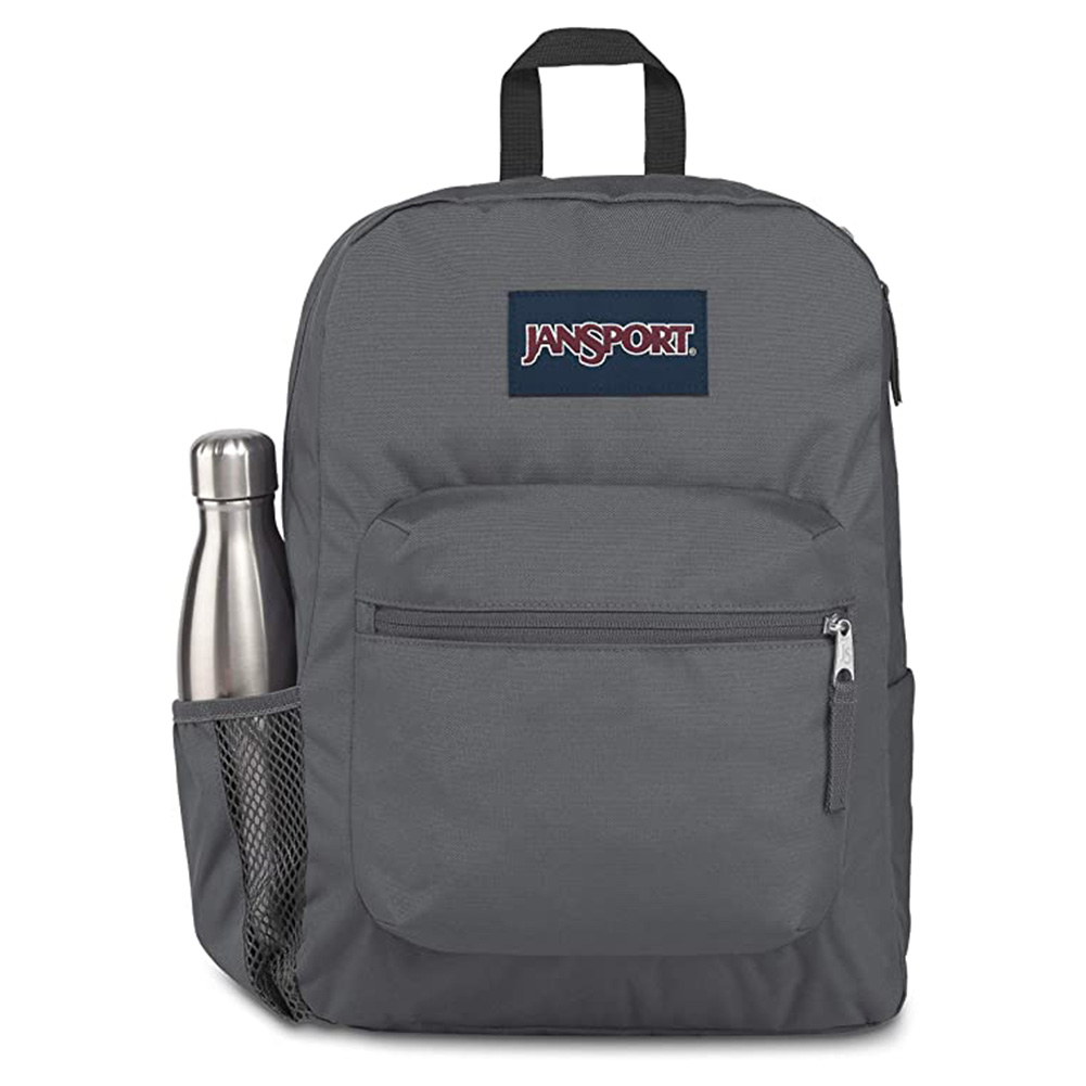 Color:Deep Grey:JanSport Cross Town 100% Authentic School Backpack With Front Pocket 13x8.5x17