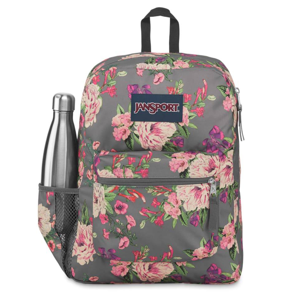 Color:Grey Bouquet:JanSport Cross Town 100% Authentic School Backpack With Front Pocket 13x8.5x17