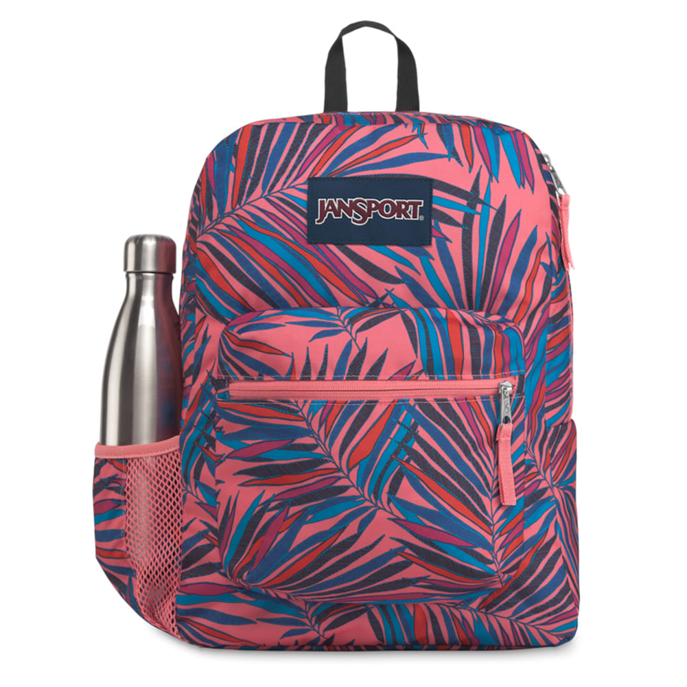Color:Dotted Palm:JanSport Cross Town 100% Authentic School Backpack With Front Pocket 13x8.5x17