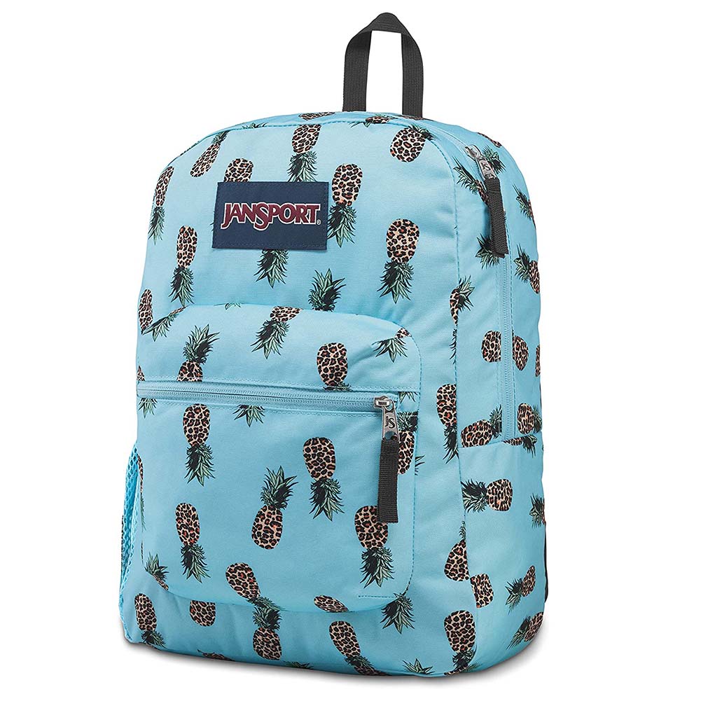 Color:Leopard Pineapple:JanSport Cross Town 100% Authentic School Backpack With Front Pocket 13x8.5x17