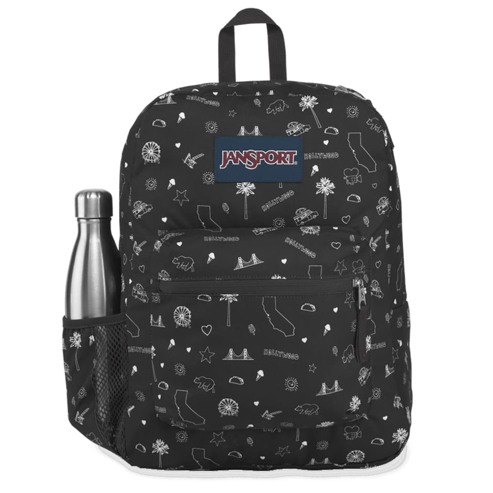 Color:California Icons:JanSport Cross Town 100% Authentic School Backpack With Front Pocket 13x8.5x17