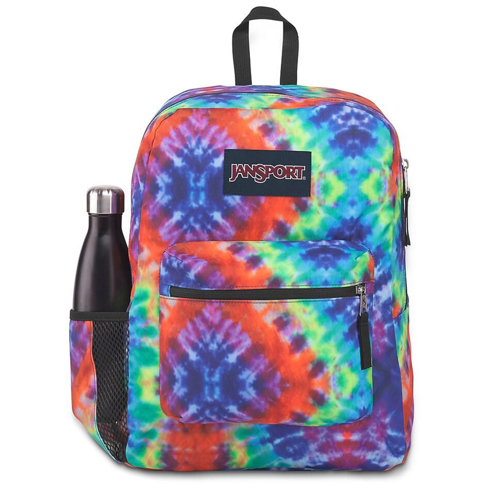 Color:Red Multi Hippi:JanSport Cross Town 100% Authentic School Backpack With Front Pocket 13x8.5x17
